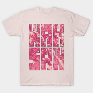 Warsaw, Poland City Map Typography - Blossom T-Shirt